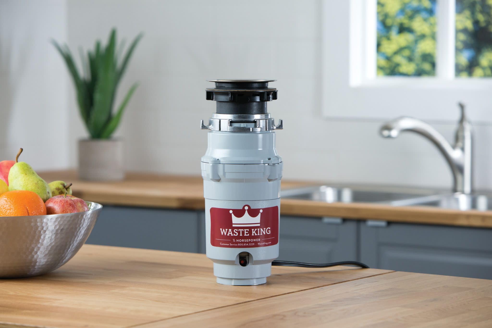 Waste King L-111 pre-installed power cord simplifies plug in for quick setup