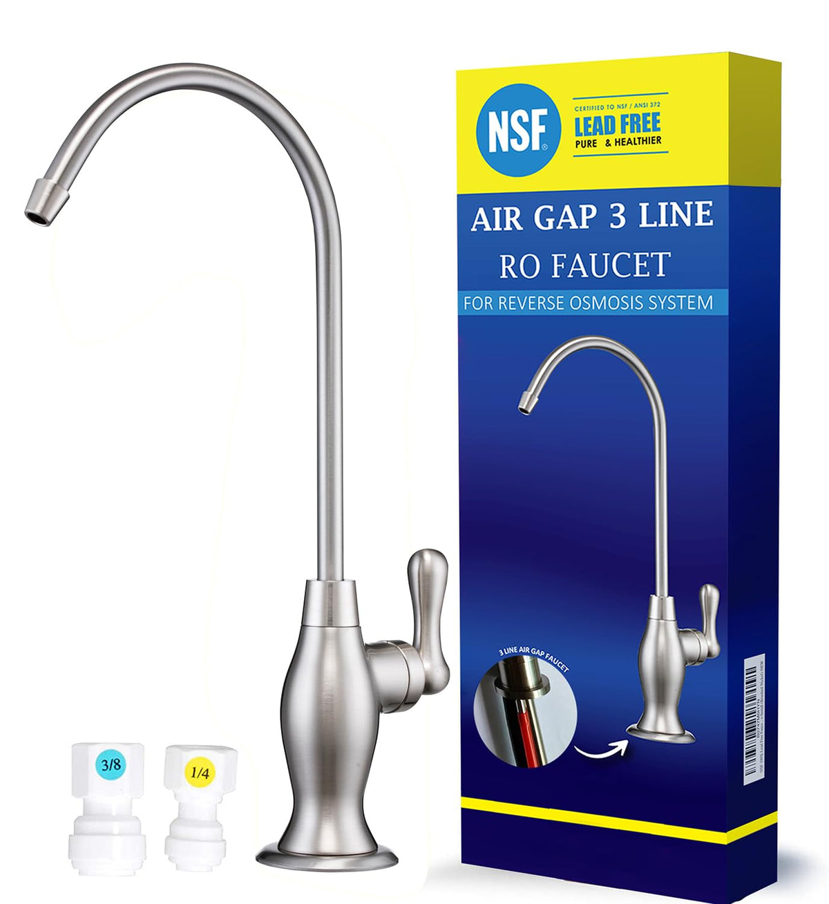 Water Filter Tec Air Gap faucet in brushed nickel provides safer water