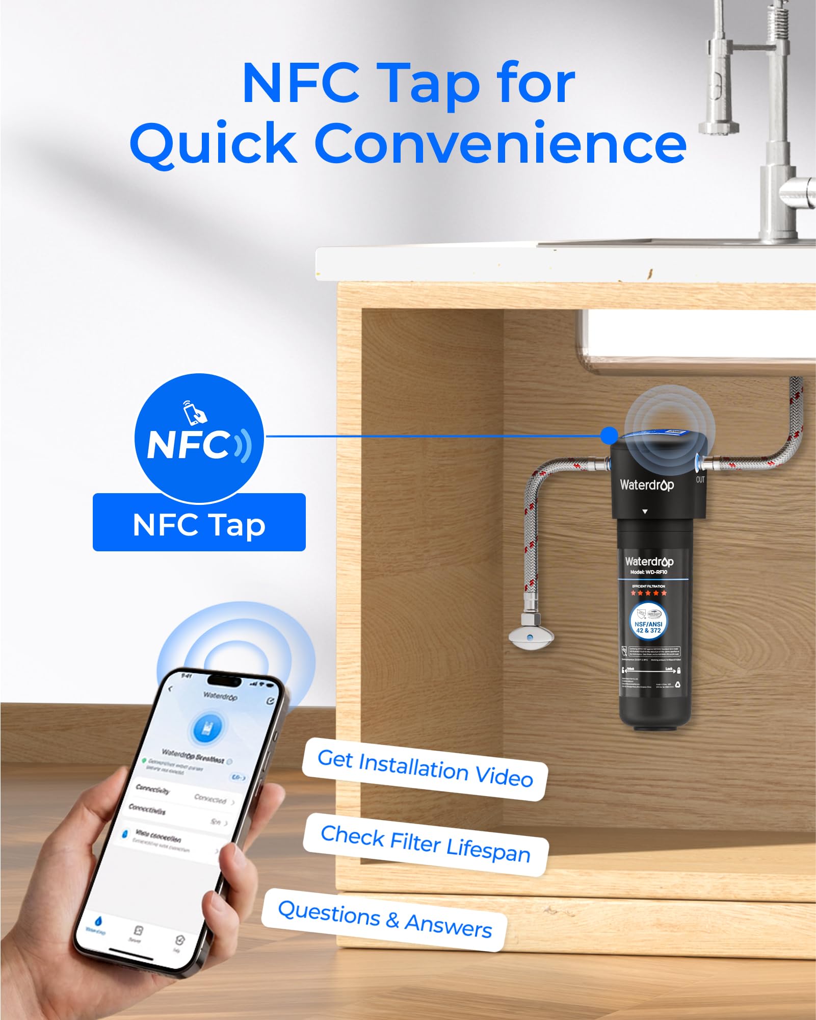Waterdrop 10UA up to 12-month service life with municipal water