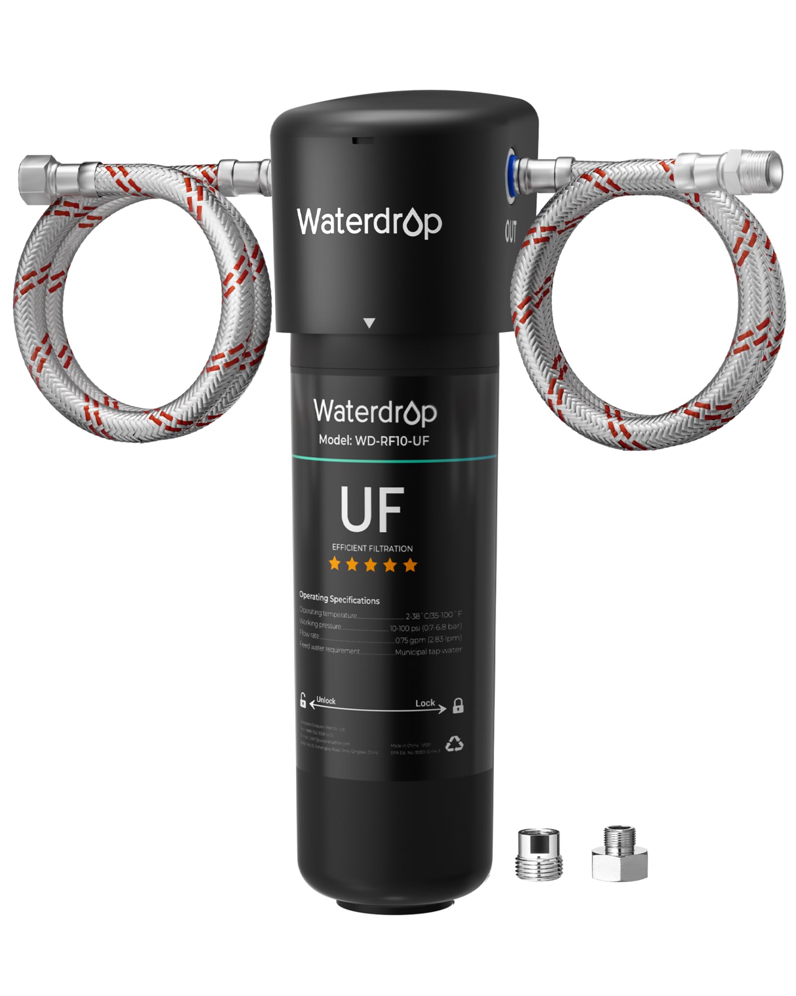 Waterdrop 10UA-UF under-sink system front view for easy installation
