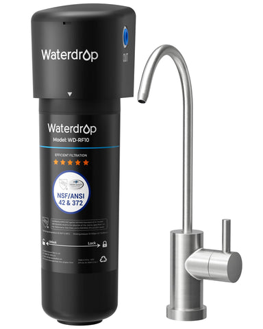 Waterdrop 10UB under-sink filter unit with clean kitchen water output