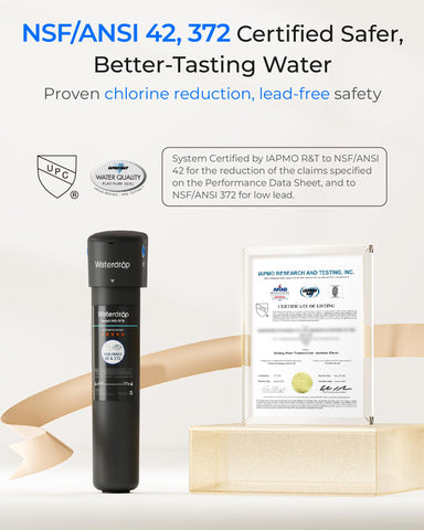 Waterdrop 15UB push-to-connect fittings for easy, tool-free installation