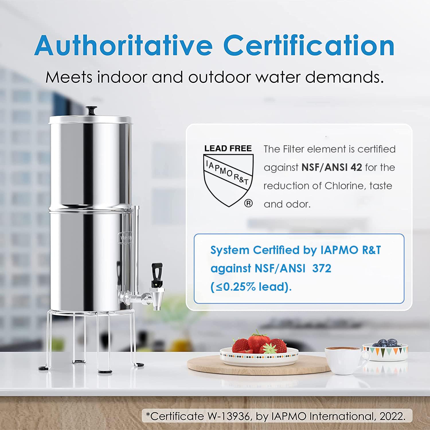 Waterdrop 2.25-gallon stainless tank with reliable capacity