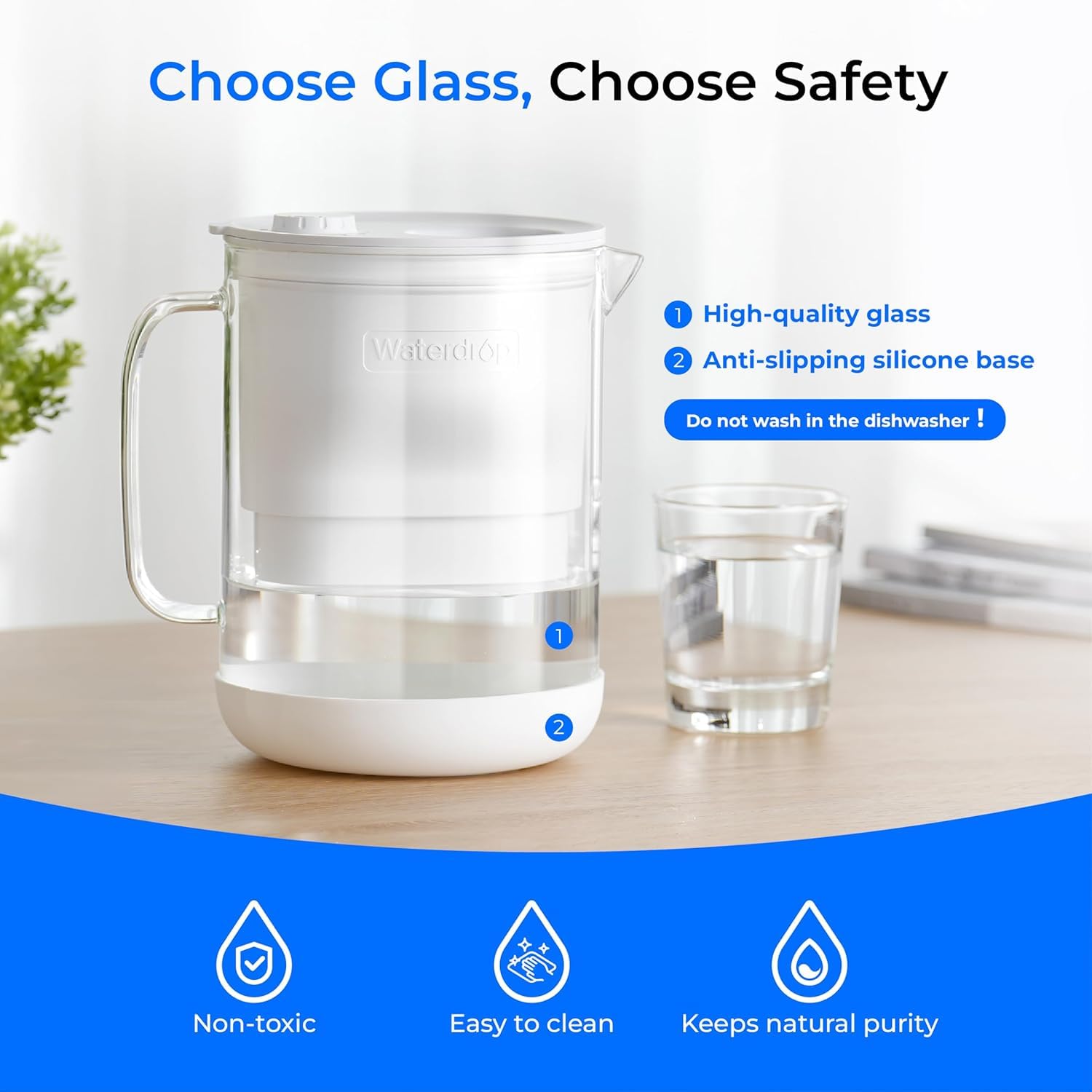 Waterdrop 5-stage filtration assembly reduces chlorine and odors