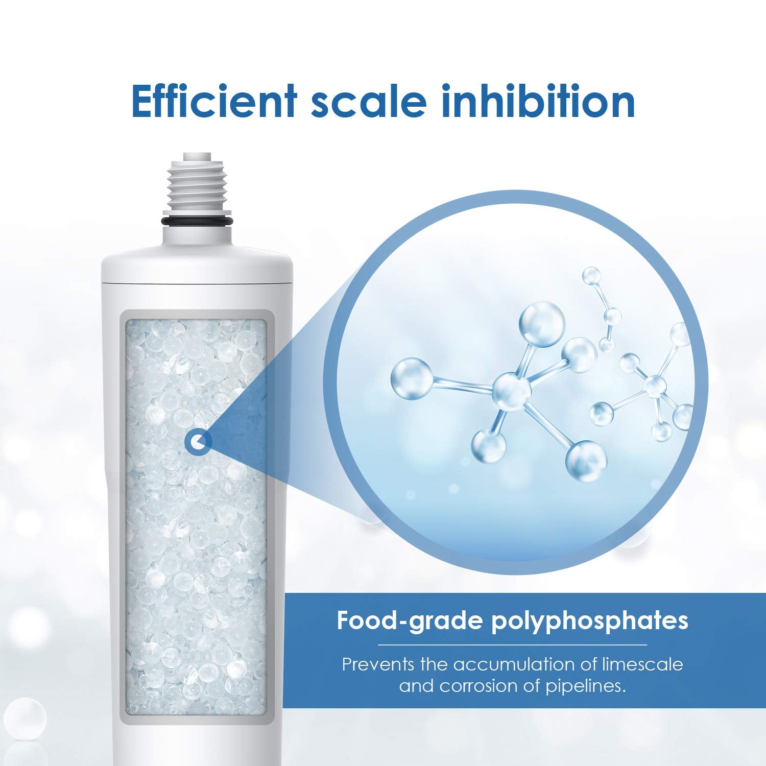 Waterdrop AP431 housing image emphasizes BPA-free materials for safe filtered water