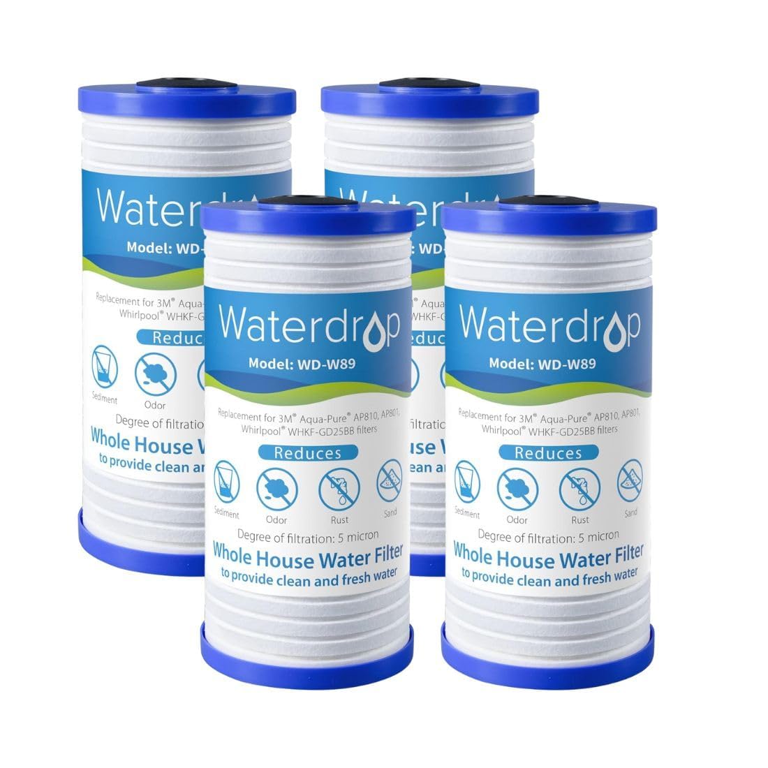 Waterdrop AP810 sediment filter pack four units for clean, crisp home water.