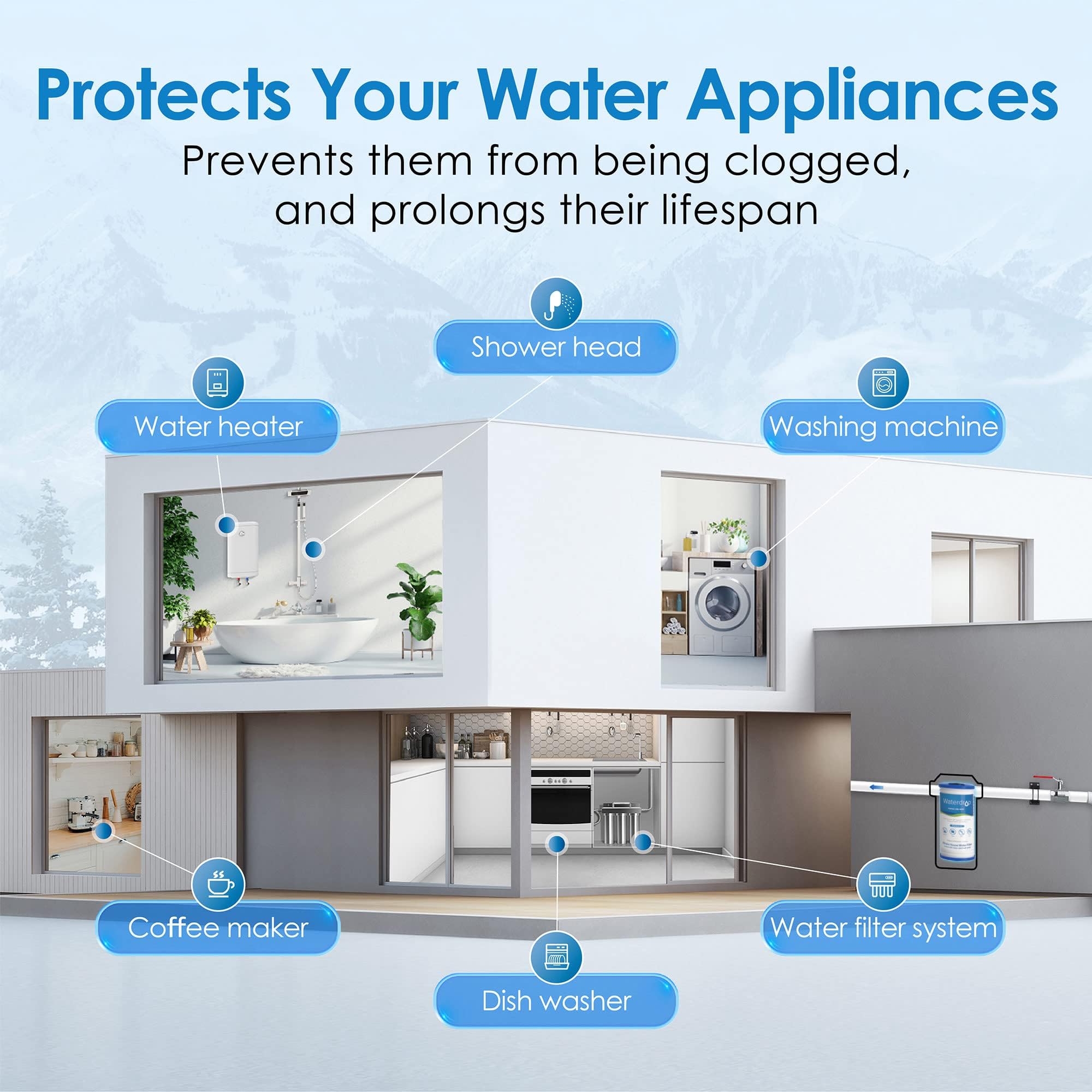 Waterdrop AP810 reduces sediment for smoother shower experience.