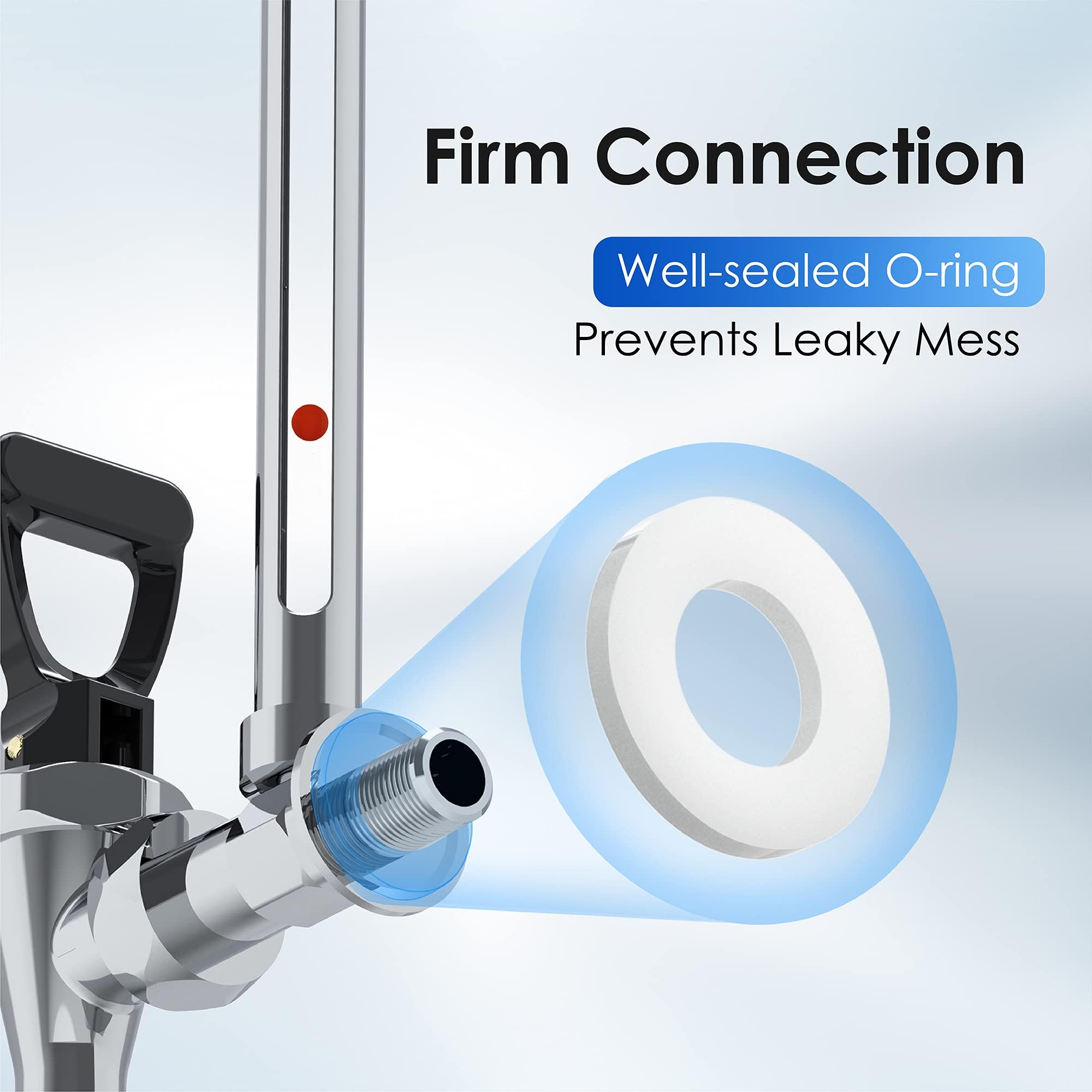 Waterdrop spigot metal body for a durable, leak-free fit.