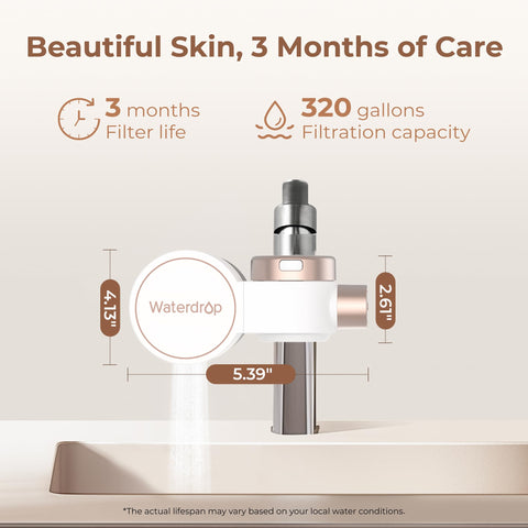 Waterdrop BFT1 three-month filter life supports reliable use.