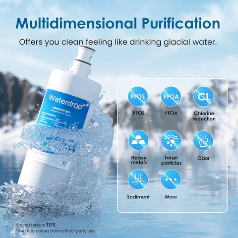 Waterdrop BPA-free filter component detail showcases safe filtration parts.