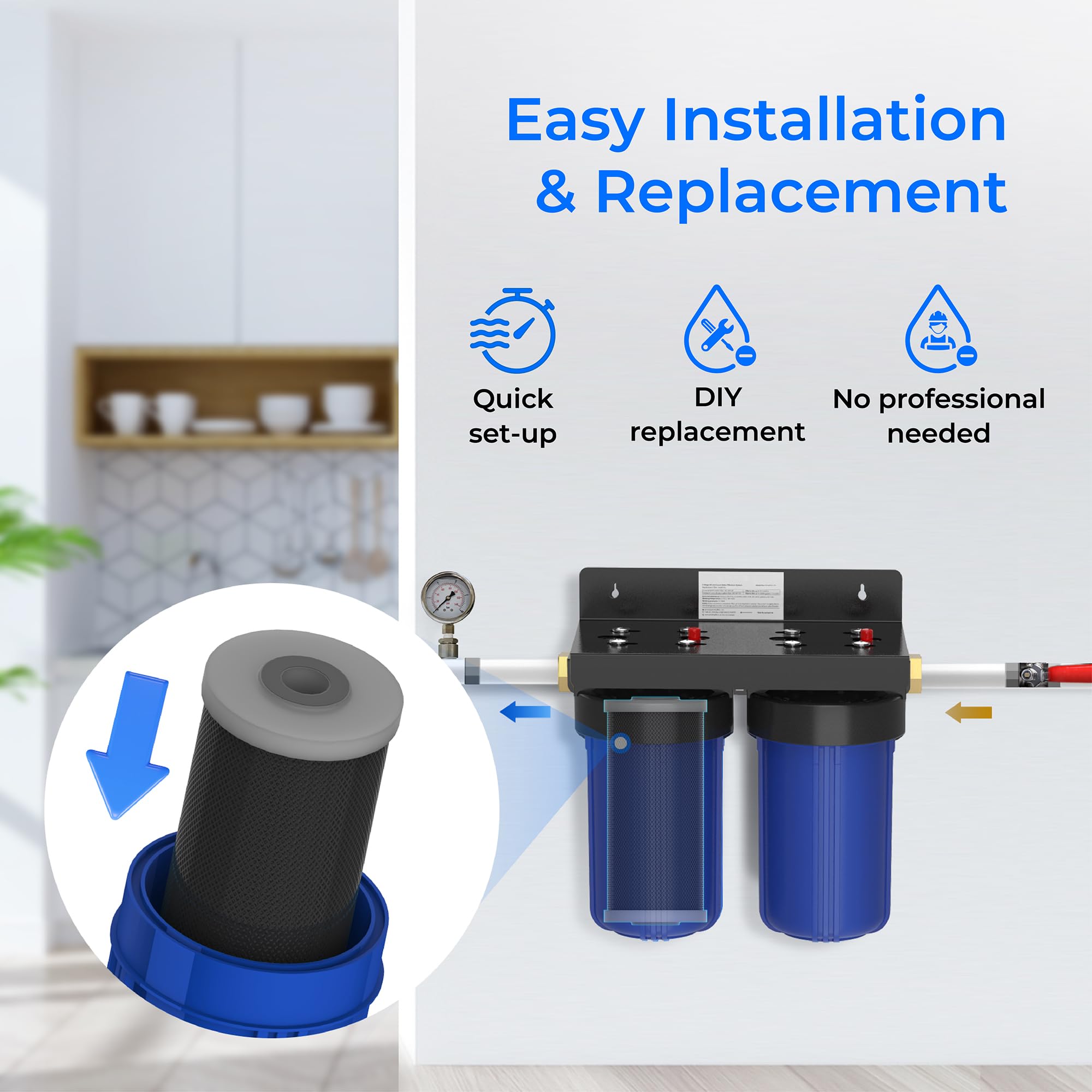 Waterdrop coconut-shell activated carbon material offers BPA-free, safer drinking water at home.