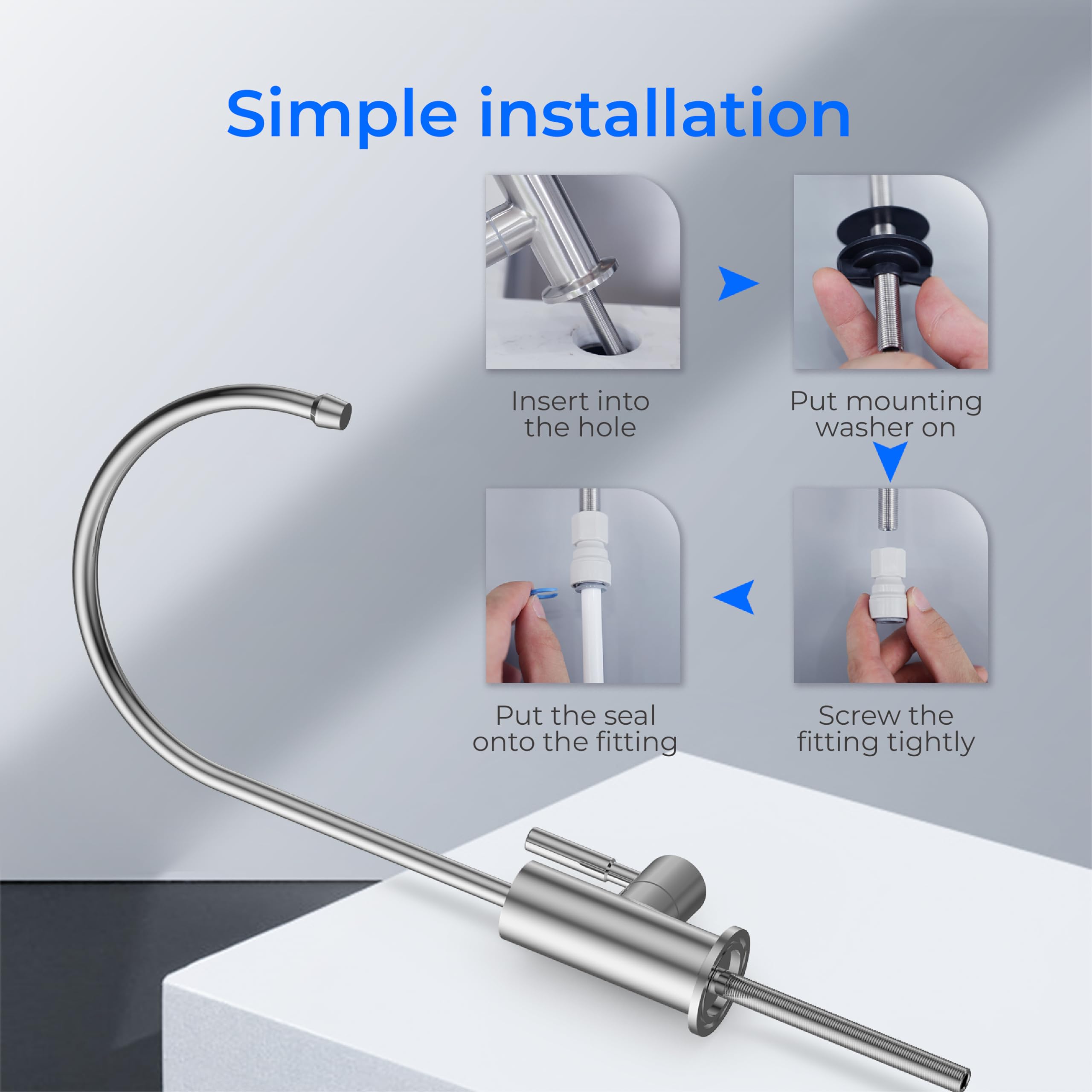 Waterdrop single lever handle offers easy one-handed operation.