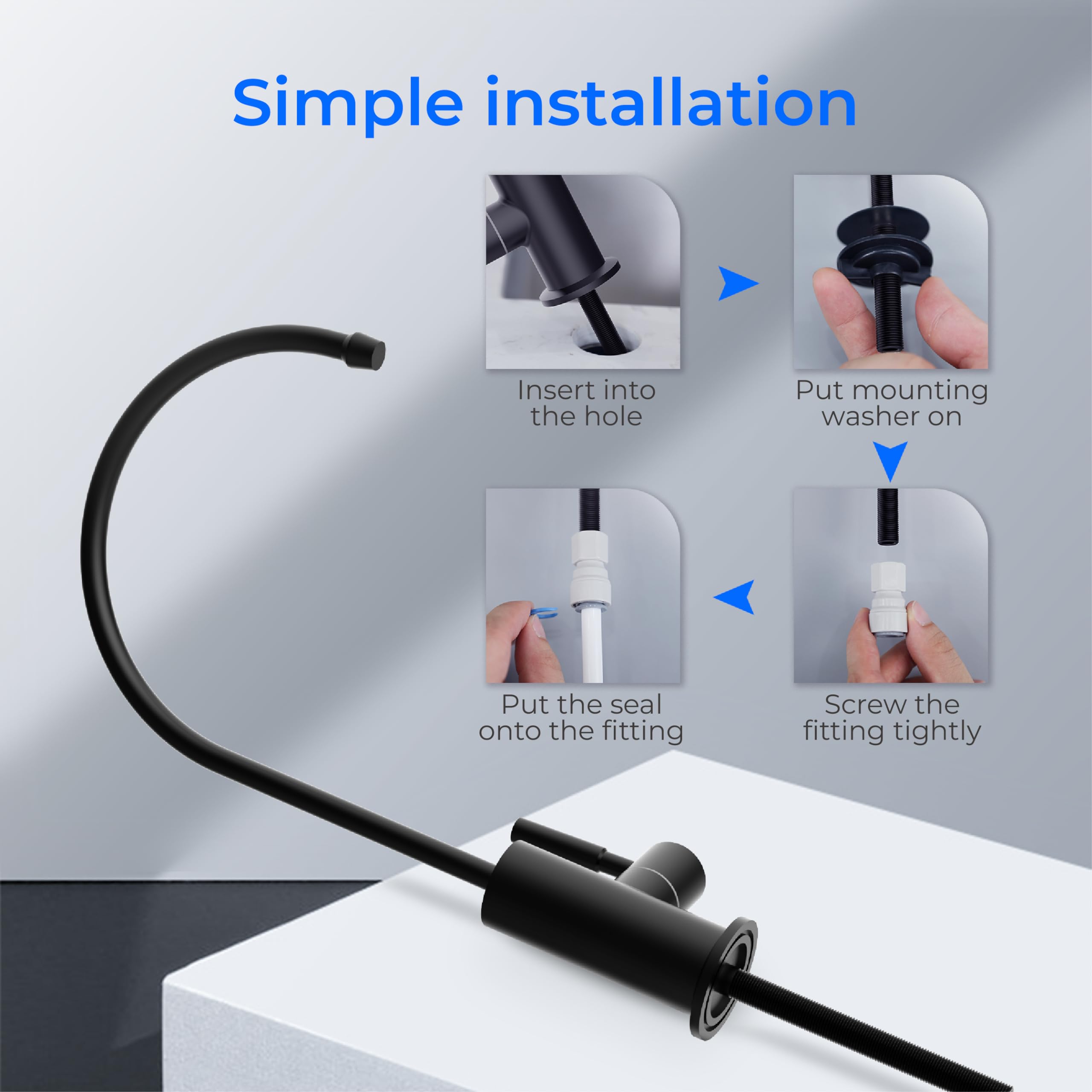 Waterdrop faucet designed for cold water only, ideal for RO systems.