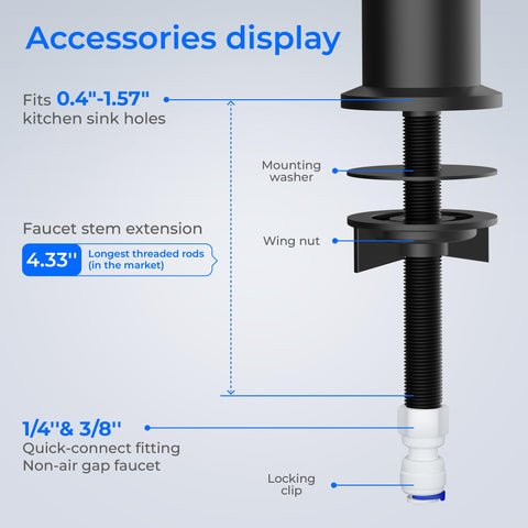 Waterdrop faucet with integrated base for simple, leak-resistant installation.