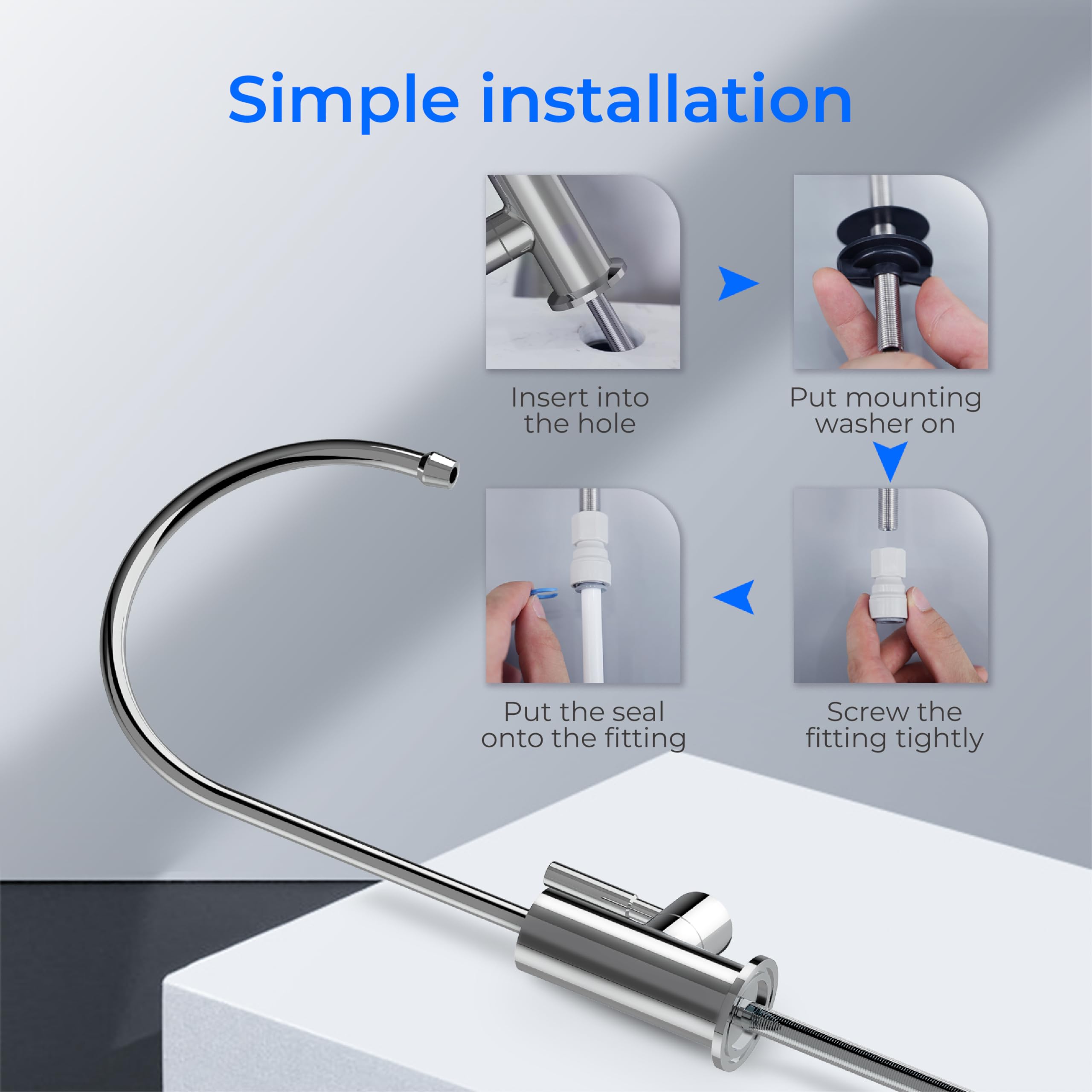 Waterdrop 1.63 gpm flow for quick dispensing