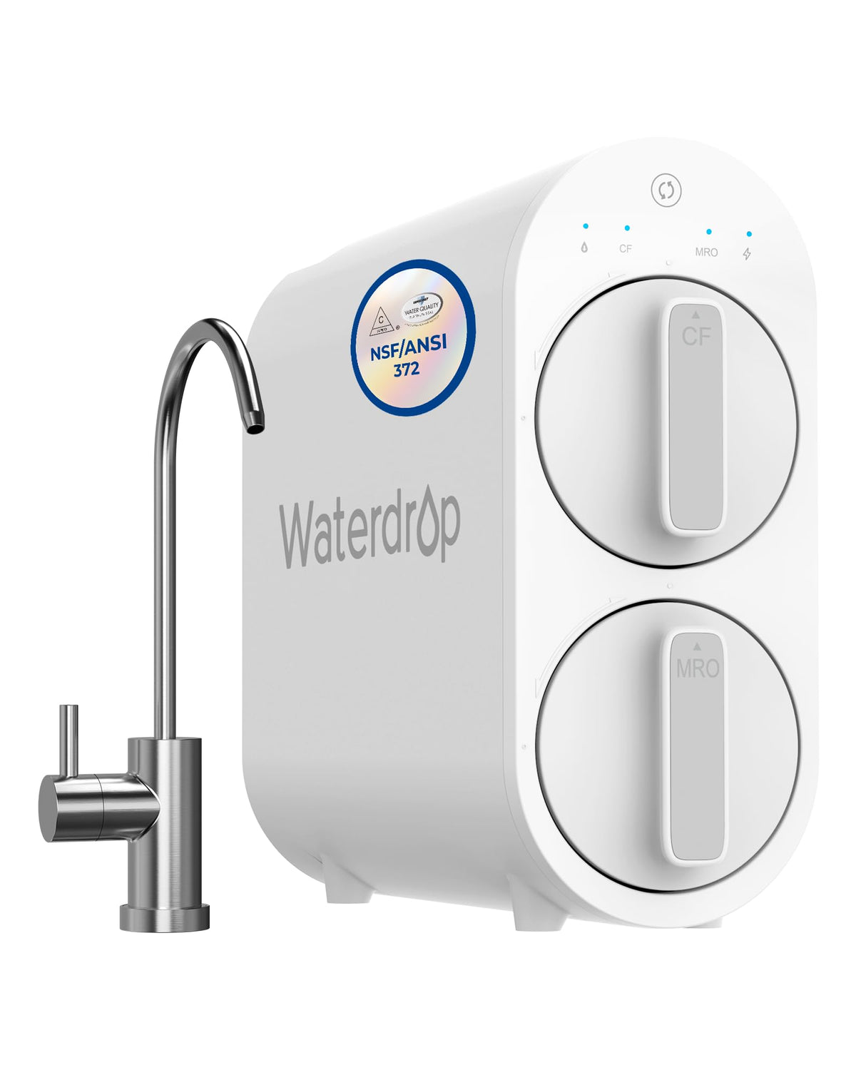 Waterdrop G2 front view of the compact under-sink RO system with clean lines