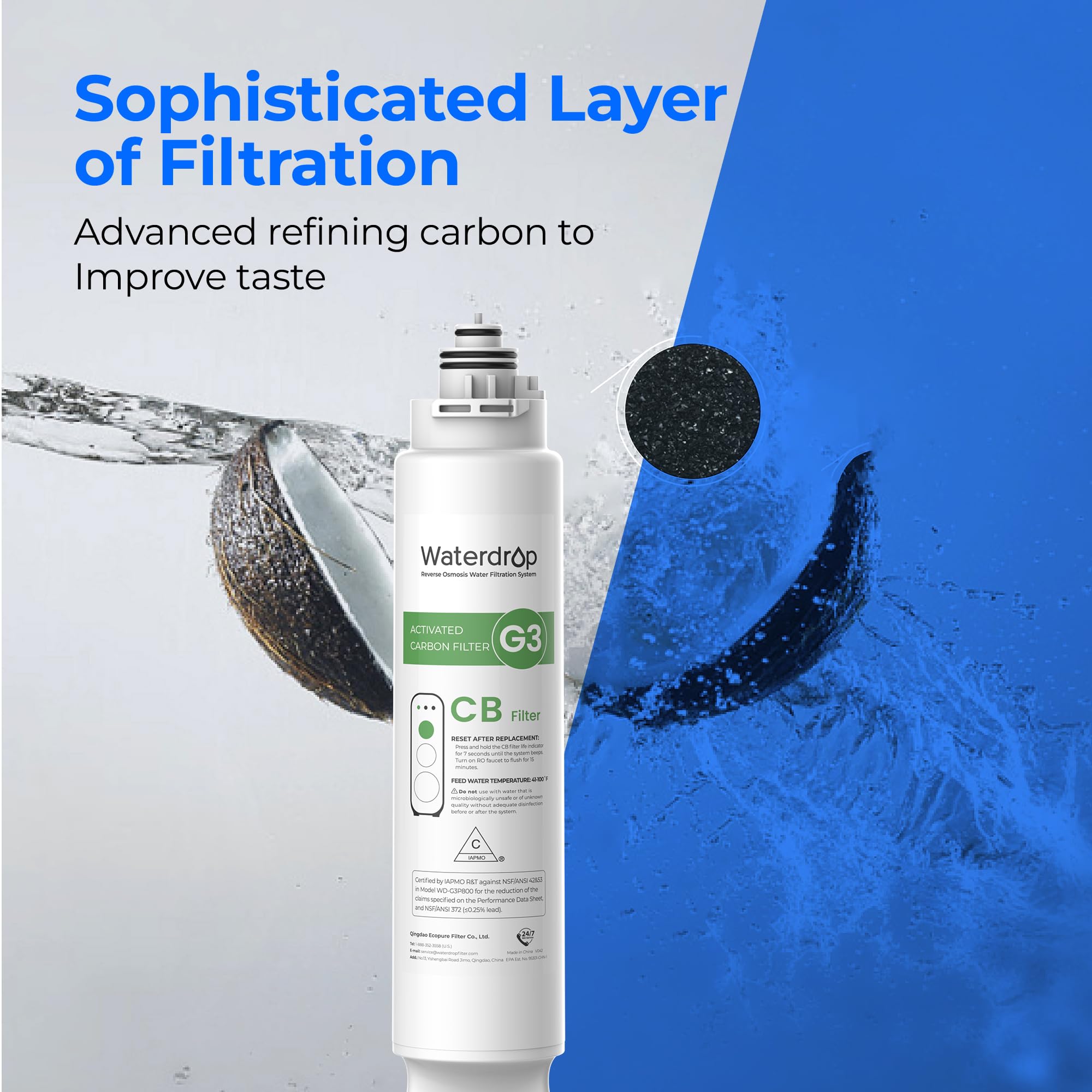 Waterdrop G3 easy twist installation demonstrates tool-free replacement.