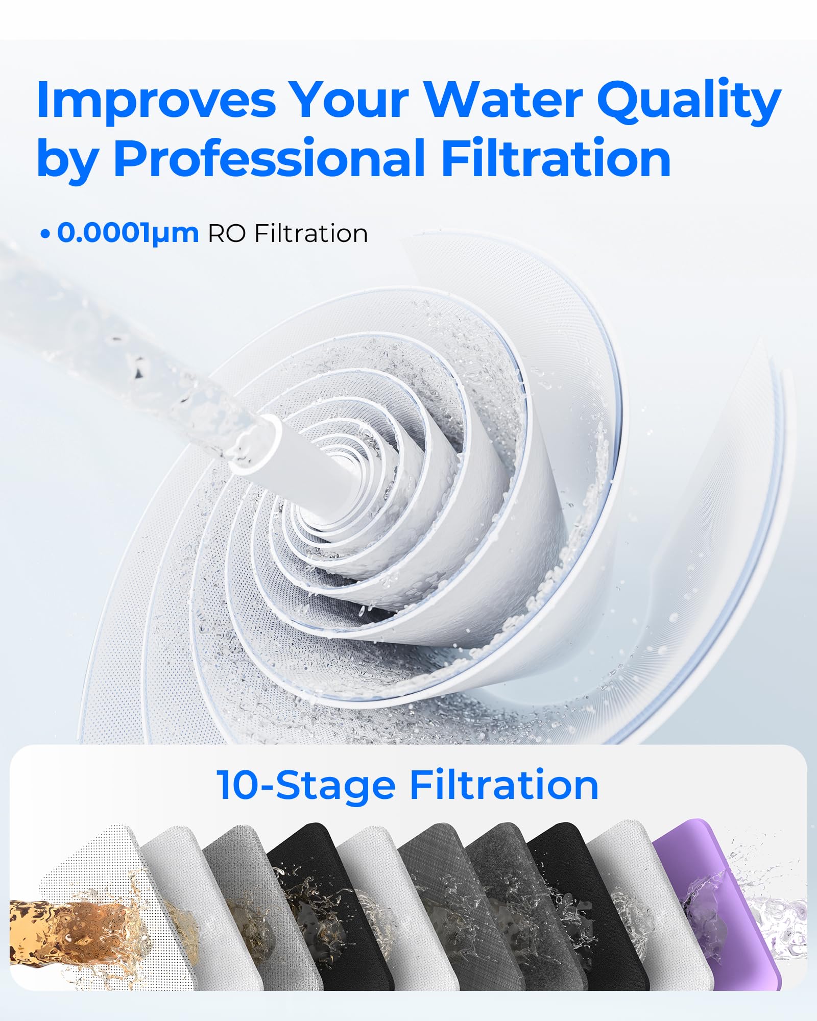 Waterdrop G3P800 shows 3:1 pure-to-drain ratio for efficient filtration