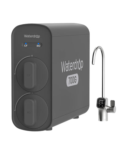 Waterdrop G5P700 system front view showing compact, space-saving design.