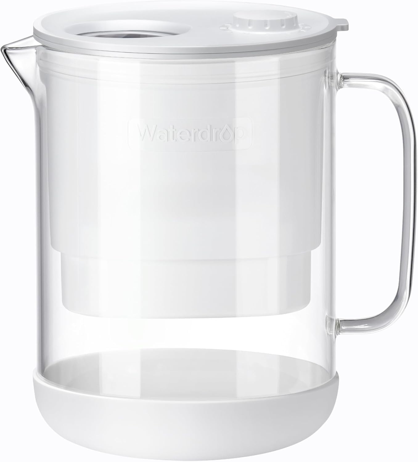 Waterdrop glass water filter pitcher, sleek design for clean water at home