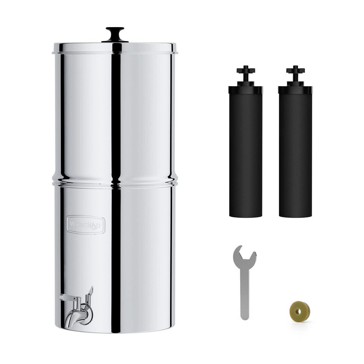 Waterdrop King Tank cap close-up showing easy, tool-free filter changes