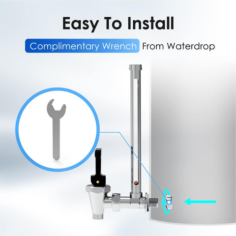 Waterdrop King Tank spigot offering clear water-level viewing.