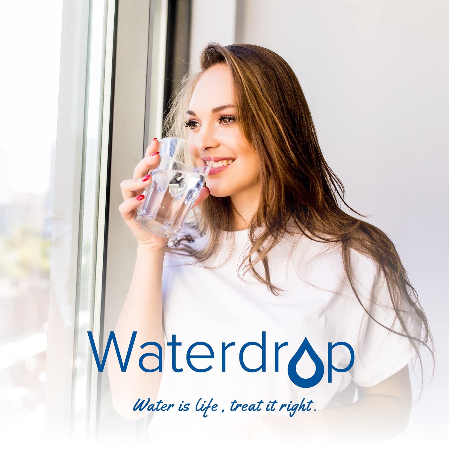Waterdrop odor and taste improvement visual implies cleaner, fresher water.