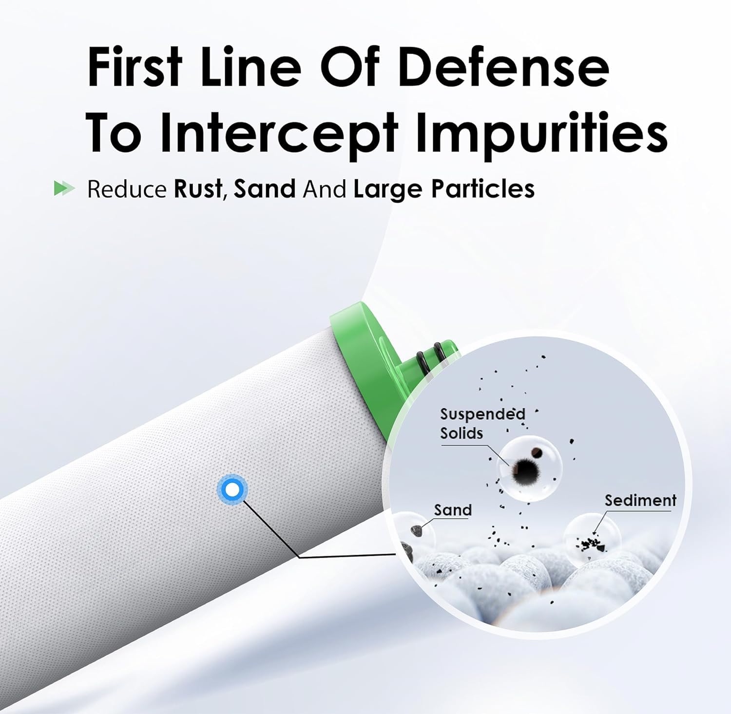 Waterdrop P1 recyclable housing shown with eco-friendly filtration components.