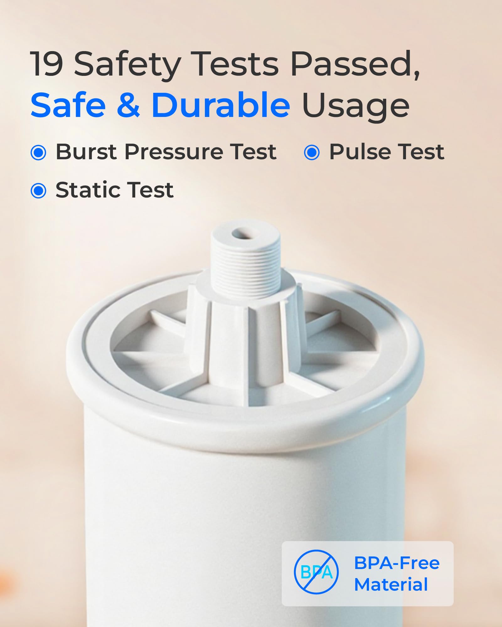 Durable compact Waterdrop PMT storage tank for home use
