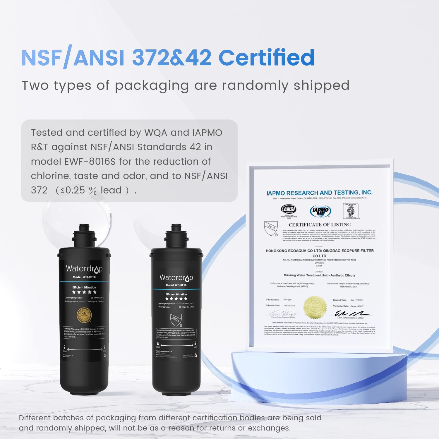 Waterdrop RF10 under-sink filter with twist-lock design enables easy, tool-free replacement