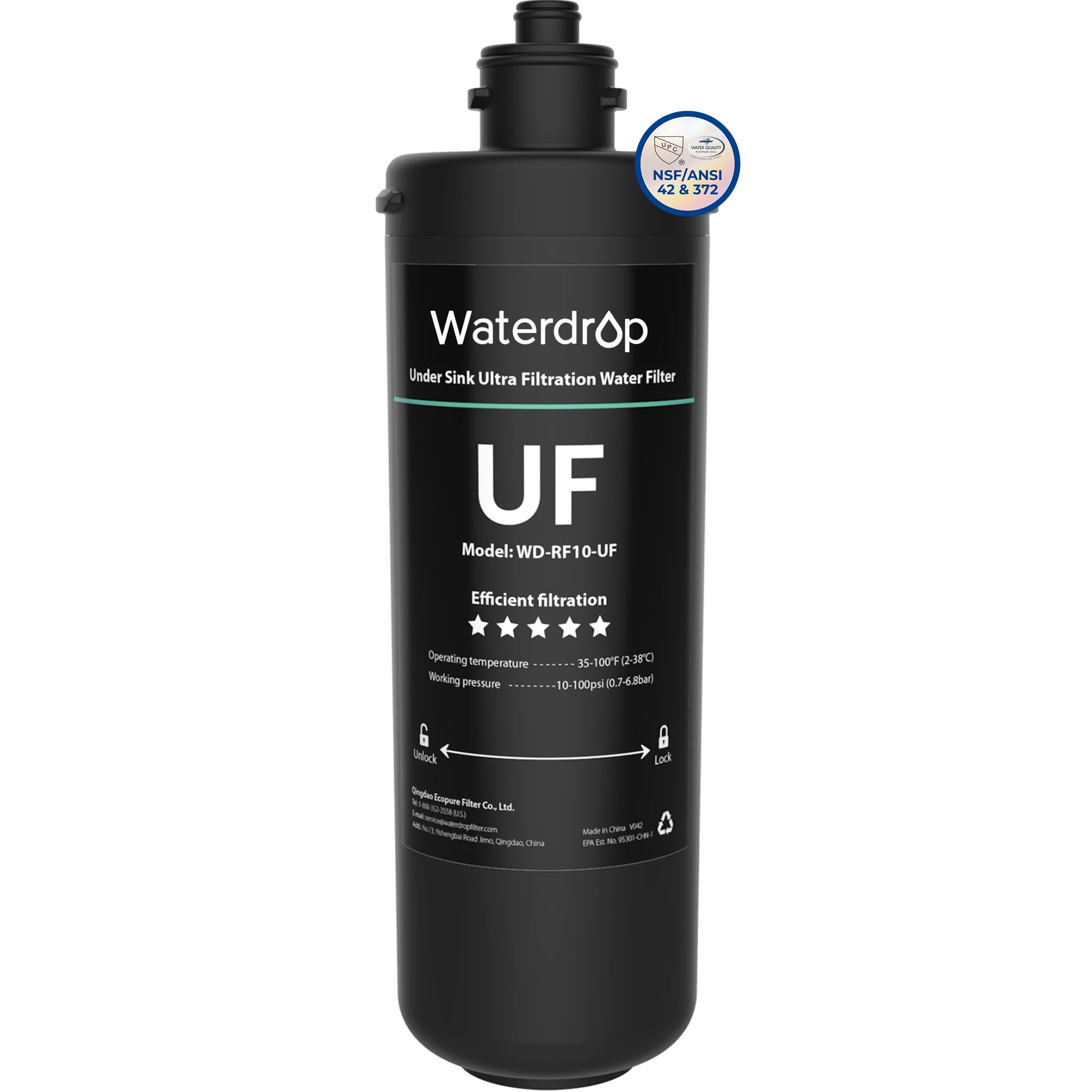 Waterdrop RF10-UF 0.01 micron filter cartridge undersink installation