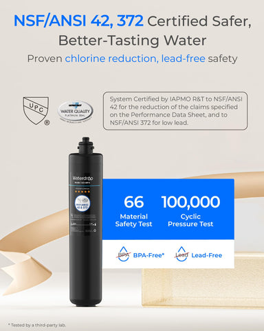 Waterdrop RF15 reduces PFOA/PFOS, PFAS and lead for cleaner tap water.