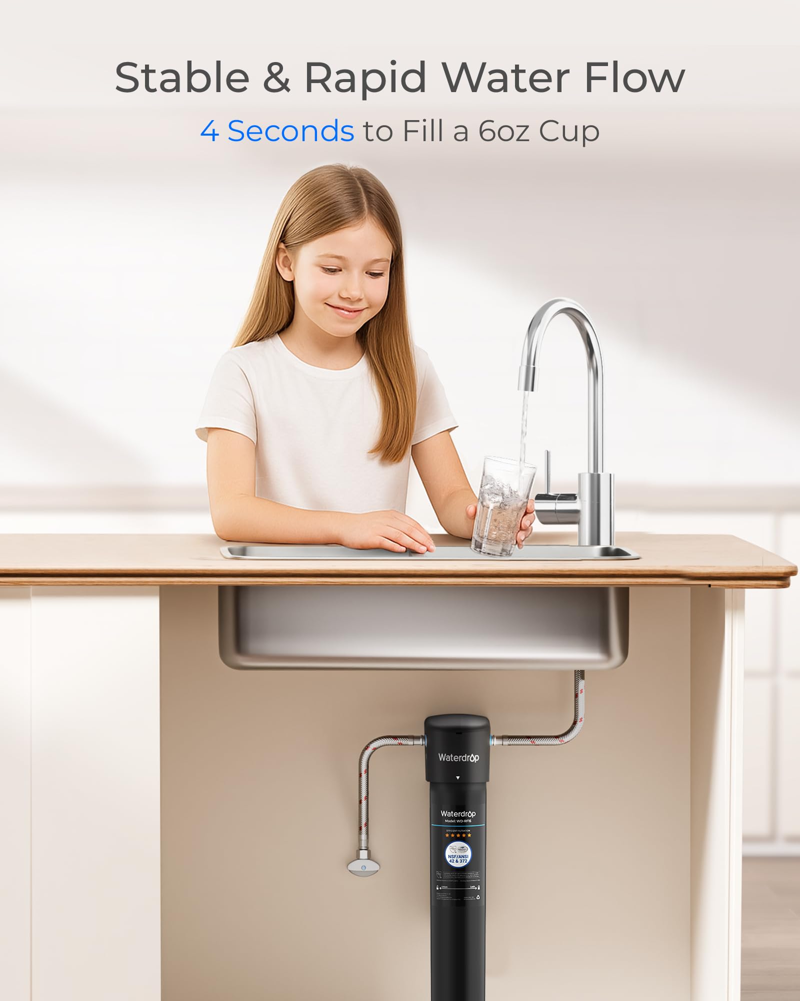 Waterdrop RF15 quick twist-and-lock replacement saves time.