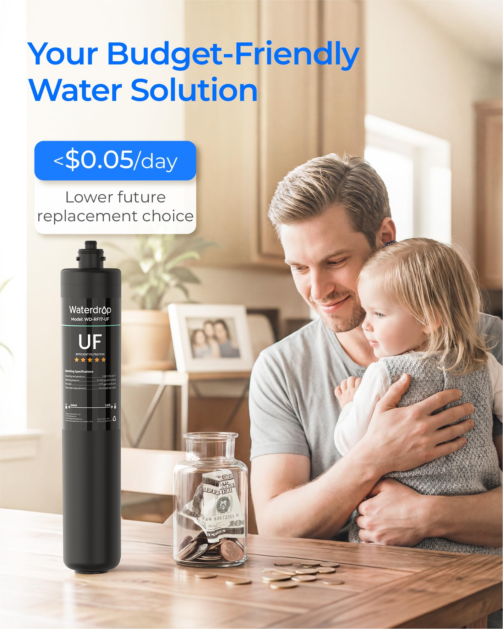Waterdrop RF17-UF compatible with WD-UA, WD-UB, WD-UC undersink systems.