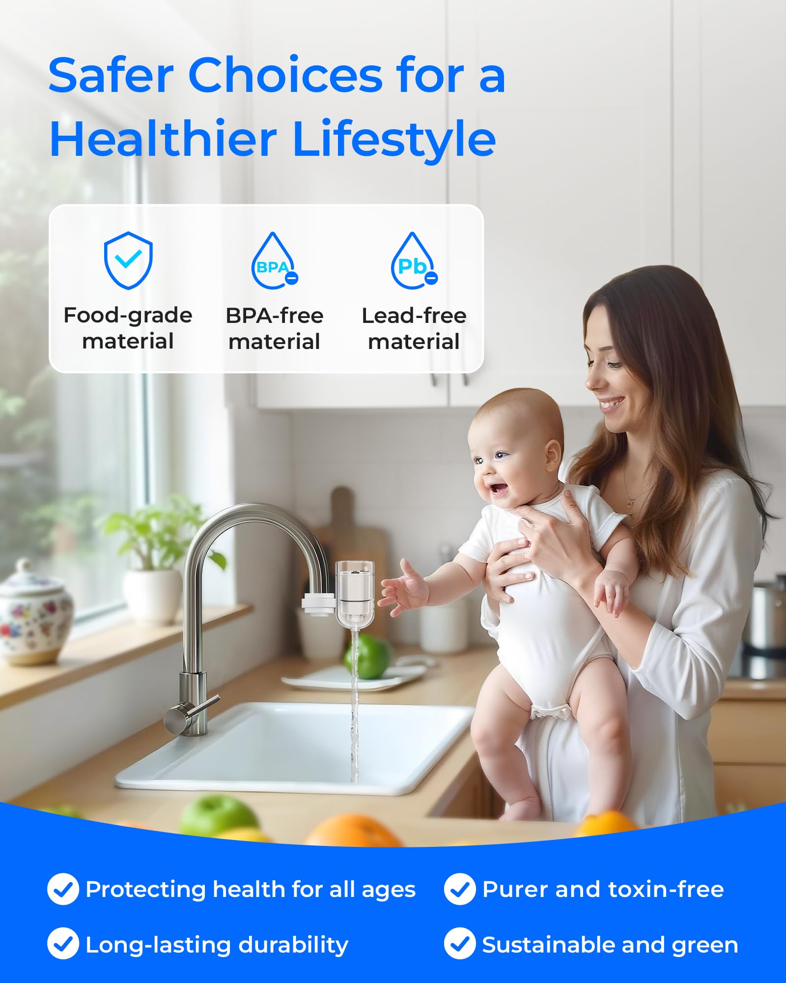 High-flow-rate Waterdrop RF3375 delivers steady faucet water after replacement.