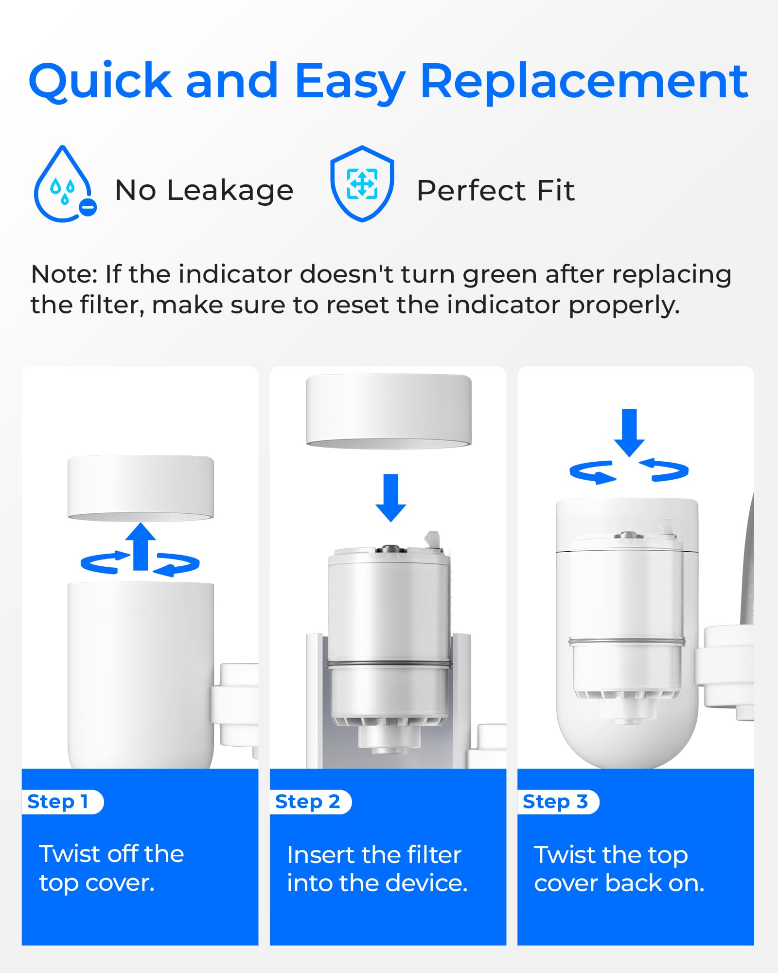 Kitchen faucet setup shows filtered water flow with Waterdrop RF3375.