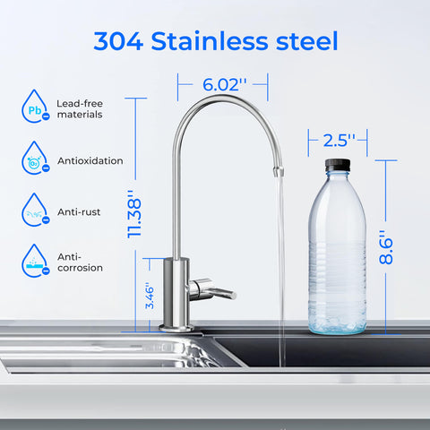 Waterdrop RO faucet installation with flexible quick-connects for easy setup