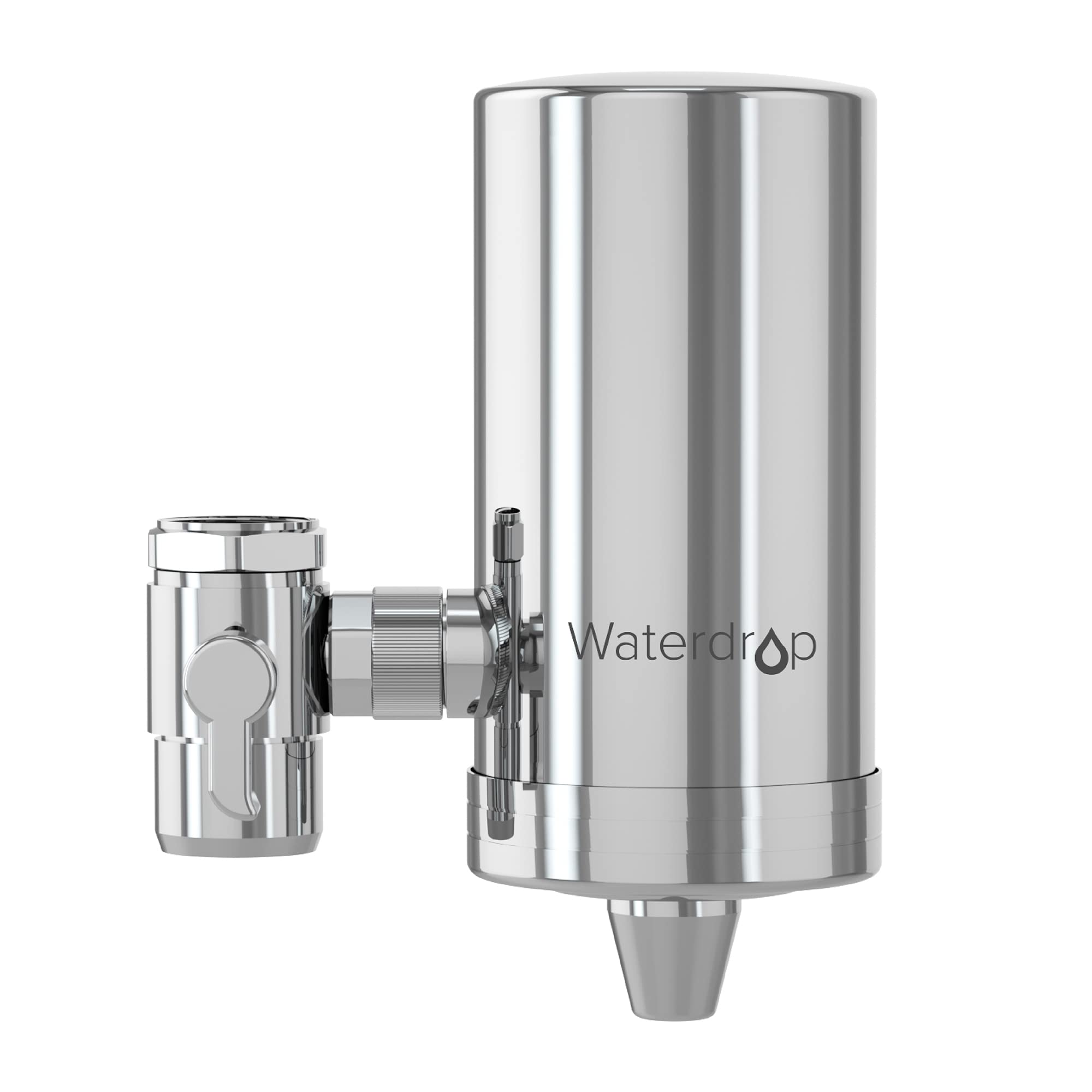 Waterdrop sink faucet filter with 360° rotating spout for easy access.