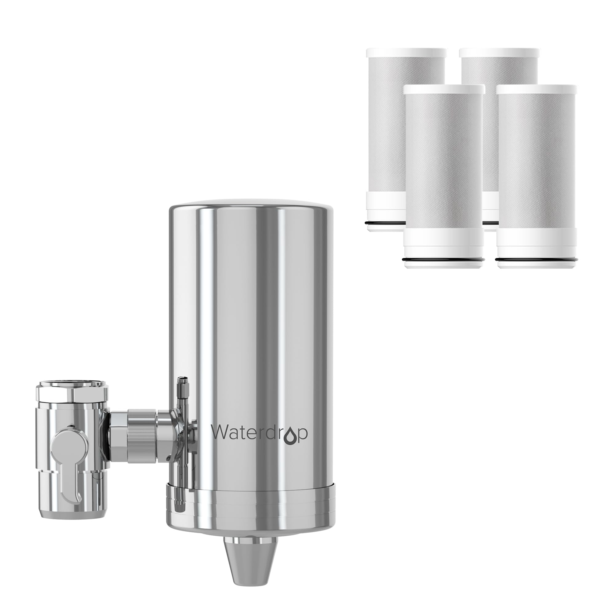 Waterdrop sink filter with 360° rotating head for easy, precise water access.