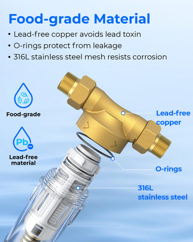 Waterdrop Spin Down Sediment Filter packaging; ready-to-install kit shown.