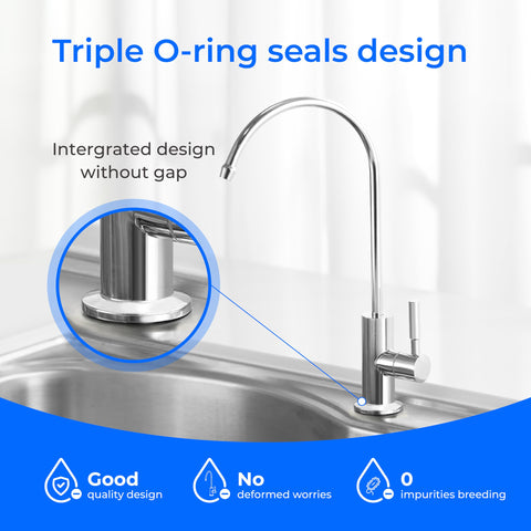 Waterdrop stainless steel lead-free faucet resists rust and tarnish