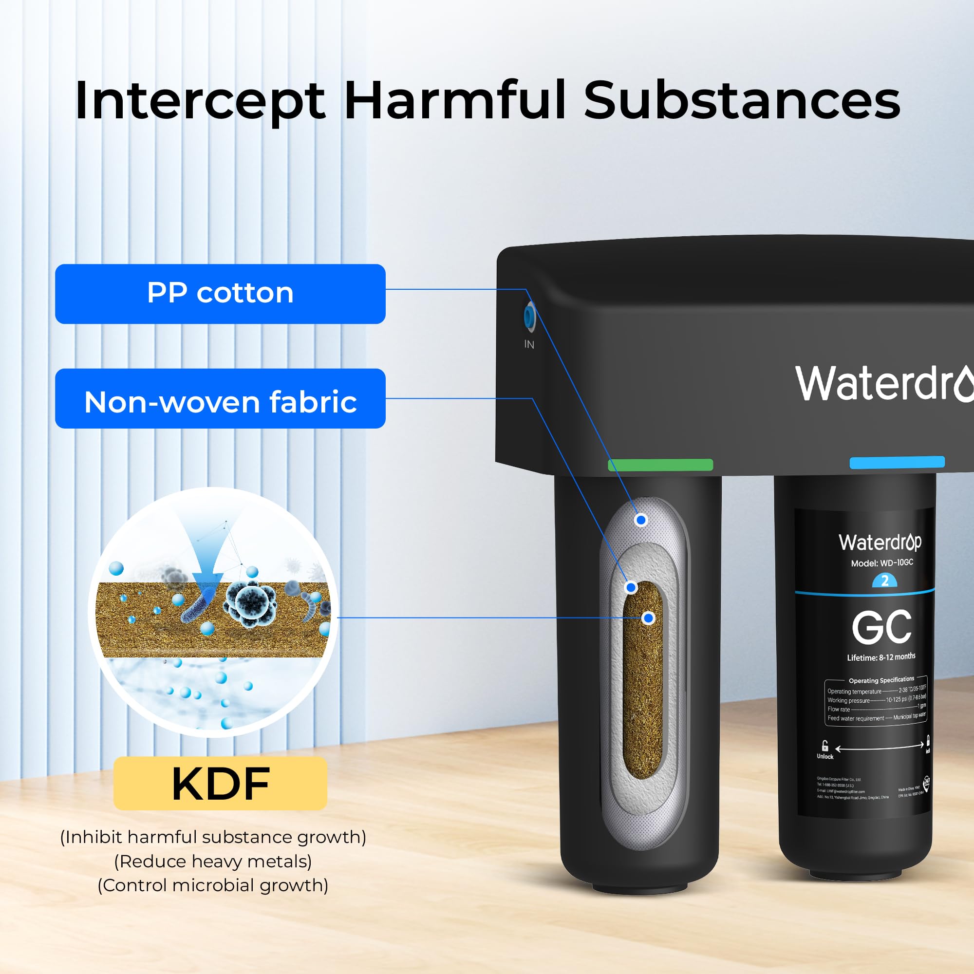 Waterdrop reduces chlorine and fluoride for clearer, better-tasting water
