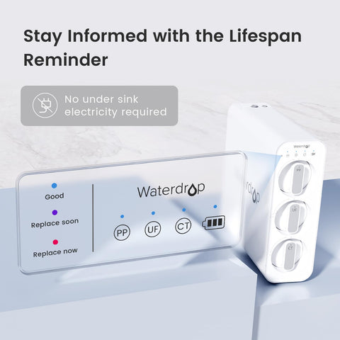 Waterdrop TSU smart panel lights indicate filter status at a glance