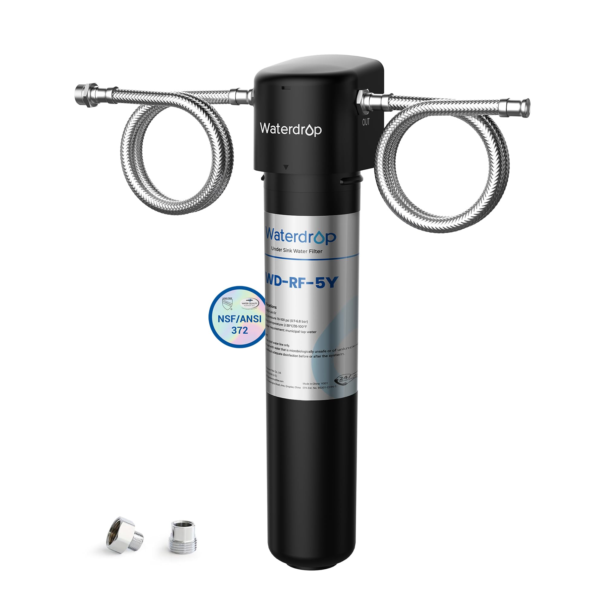 Waterdrop UA-5Y under-sink system front view for clean, convenient kitchen water