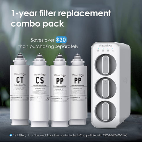 Waterdrop undersink CT filter reduces chlorine and enhances flavor