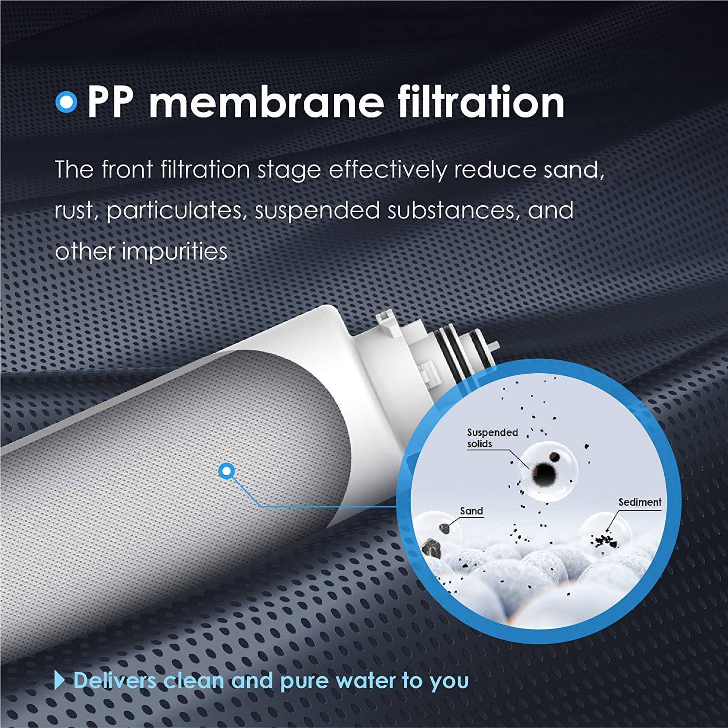 Waterdrop undersink PP filter life six months for steady filtration