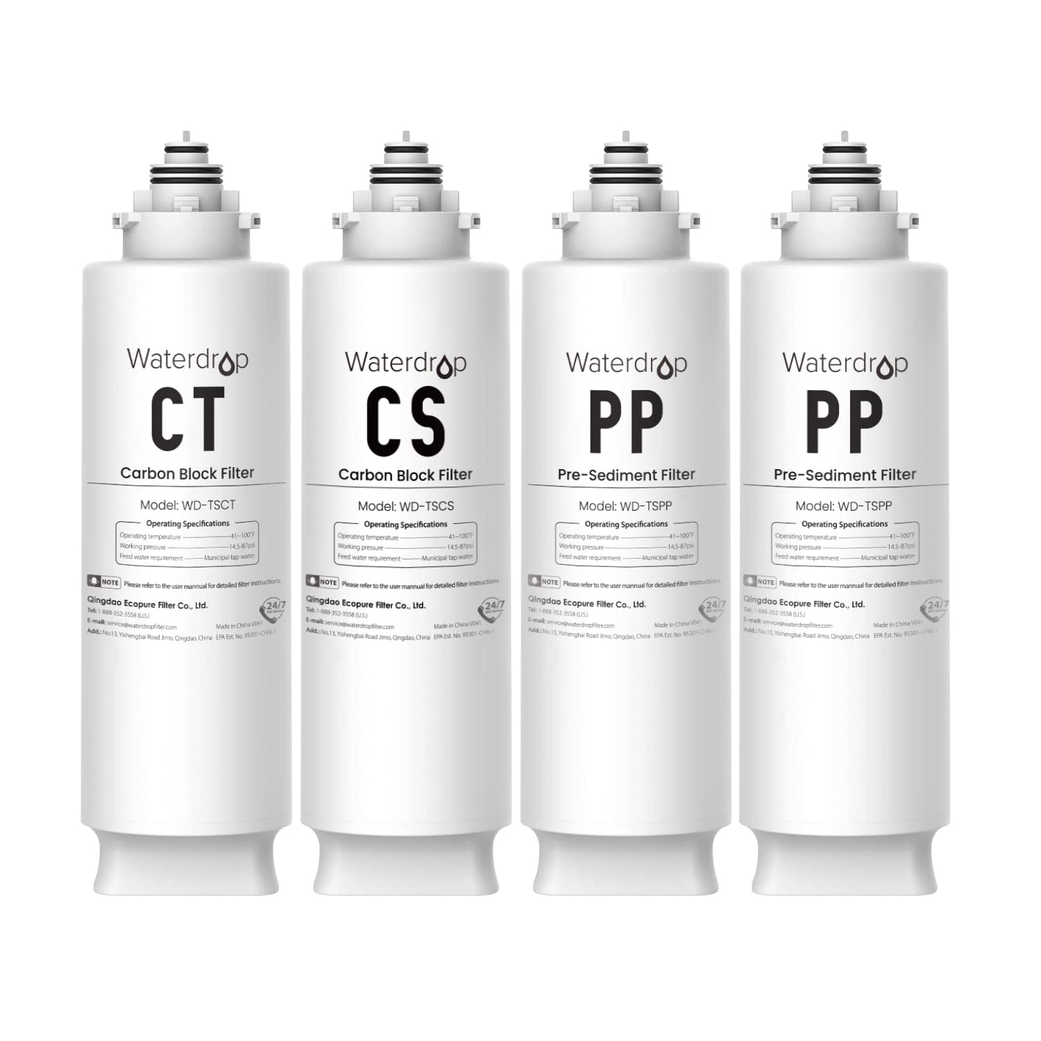 Waterdrop undersink PP filter for sediment removal and clearer water