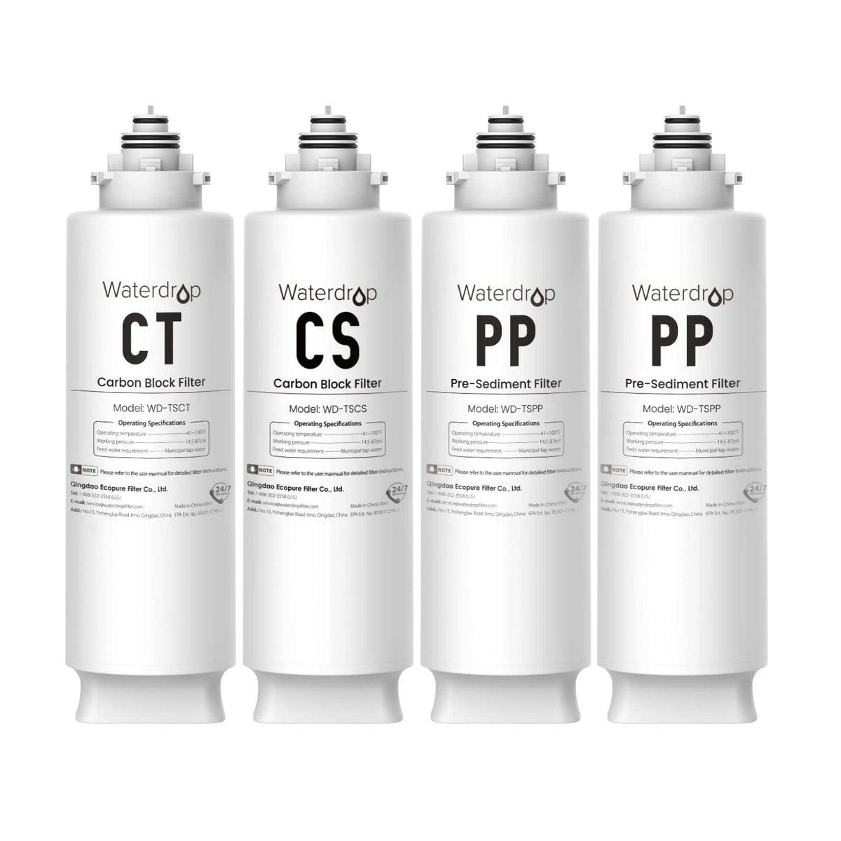 Waterdrop undersink PP filter for sediment removal and clearer water
