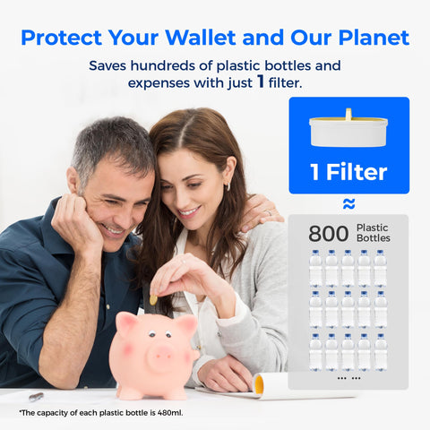 Waterdrop Upgrade filter lasts up to 100 gallons of filtered water