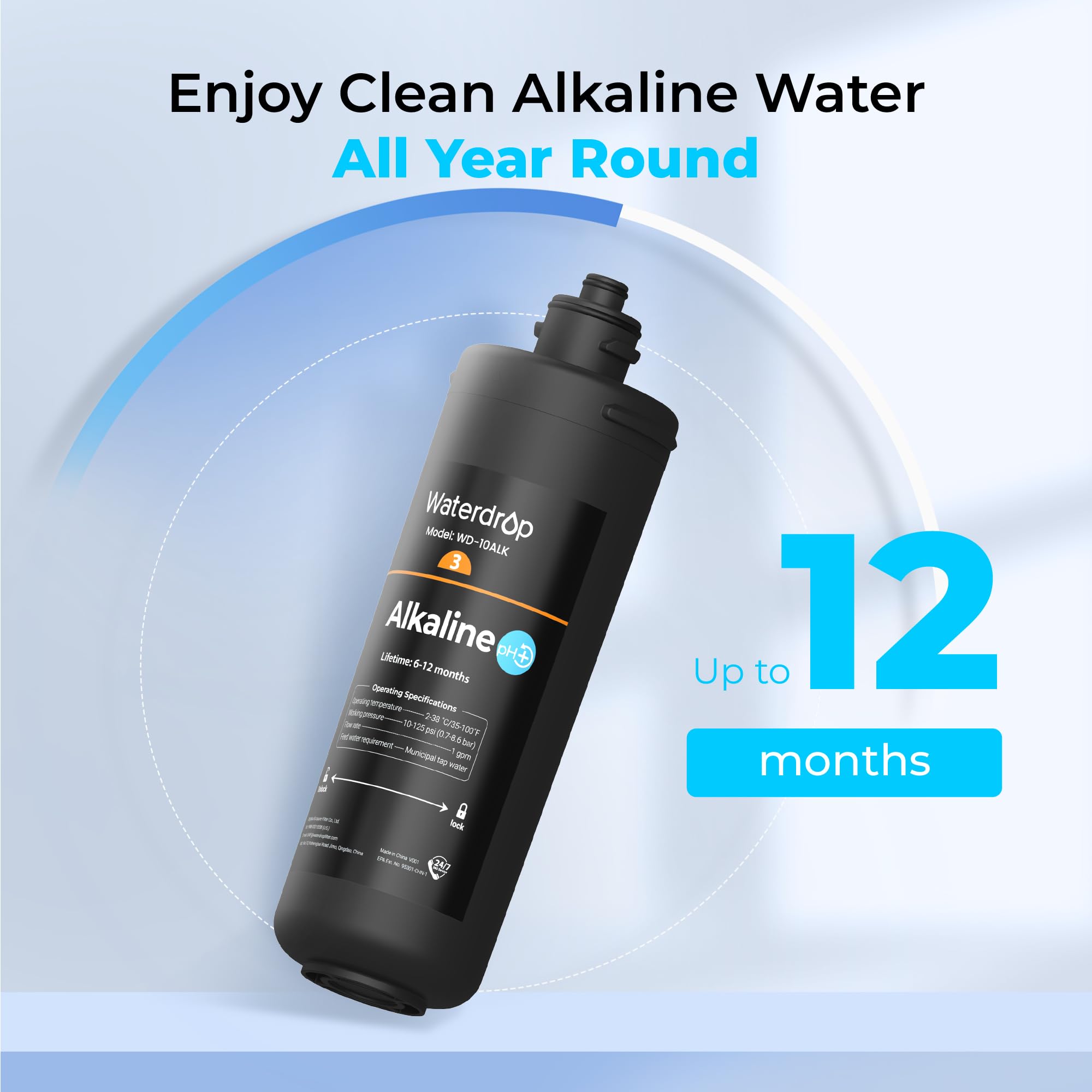 Waterdrop WD-10ALK filtration demonstrating reduced clogging from increased dirt adhesion.